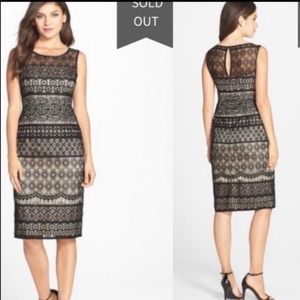 Vince Camuto Midi Black Lace Dress